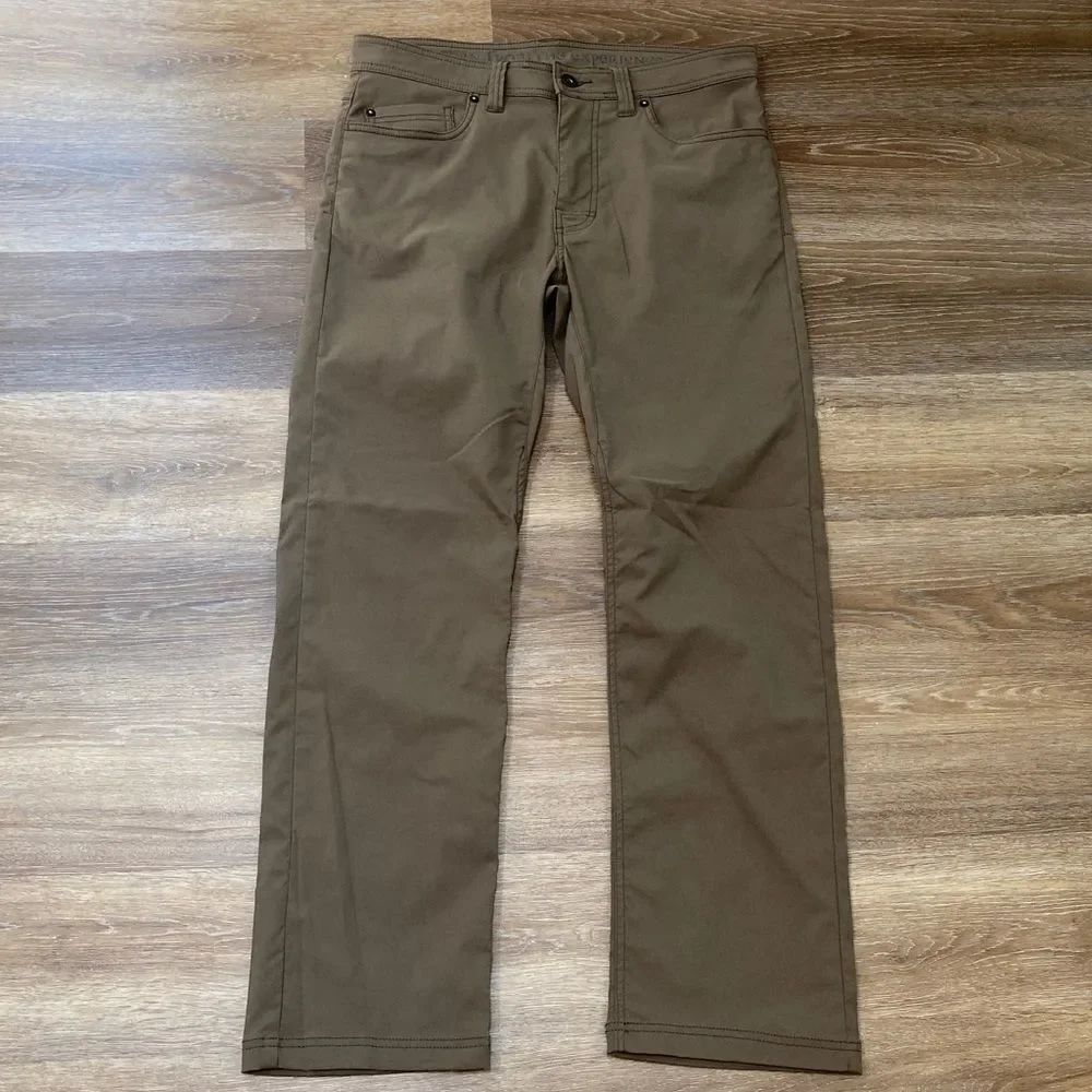 Prana Men's Tan Straight Slim Fit Hiking Pants Size 32WX30L